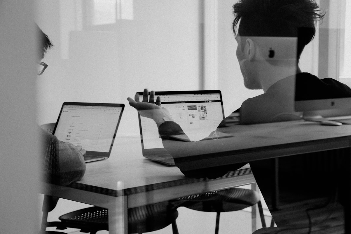 Team reviewing workflow requirements